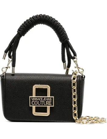 Versace Jeans Couture Black Patent Buckle Shoulder Bag - ShopStyle