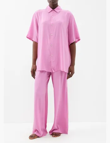 Olivia von Halle  Fifi Pink Silk Crêpe de Chine Pajamas