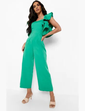 statement ruffle cross back jumpsuit