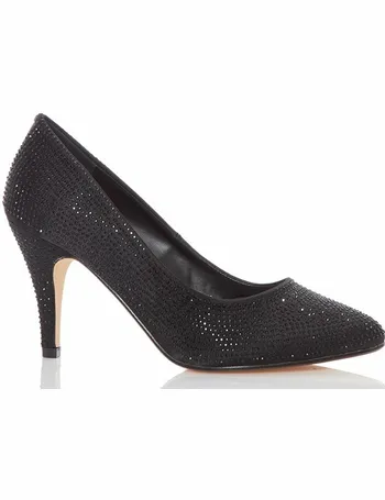 Quiz black hot sale diamante shoes