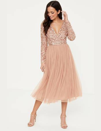 maya bell sleeve midi dress