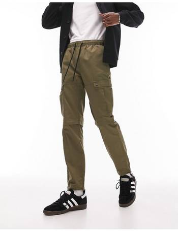 Herringbone Wide Leg Cargo Trousers