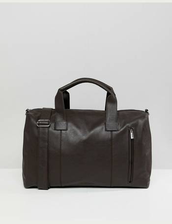 French connection faux sale leather barrel holdall