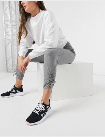 HIIT cropped joggers with drawstring ruching in black