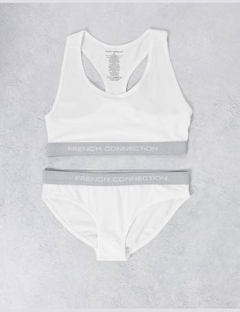 French Connection seamless bra and brief set in white