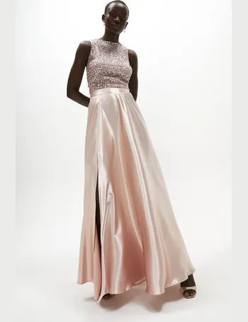 coast structured satin maxi skirt