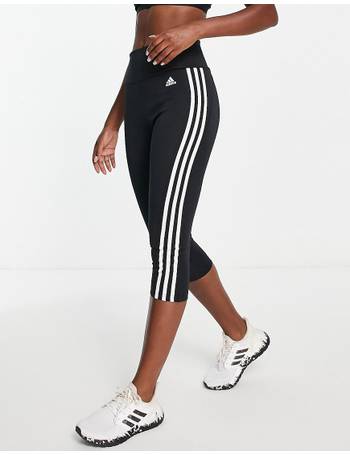adidas Training Optime Train Icons 3 stripe 7/8 leggings in black