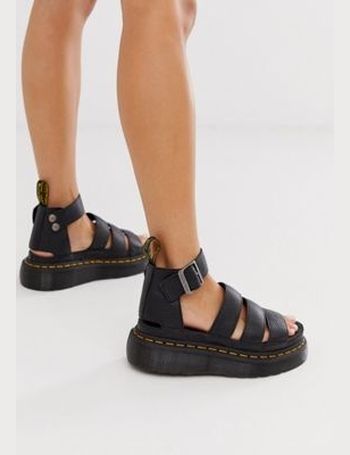 Dr martens adaira gladiator leather chunky sandals in clearance black