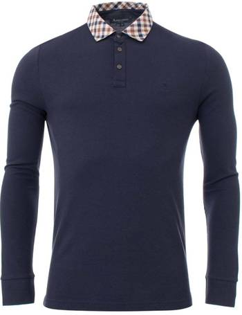 Shop Aquascutum Men s Long Sleeve Polo Shirts up to 50 Off