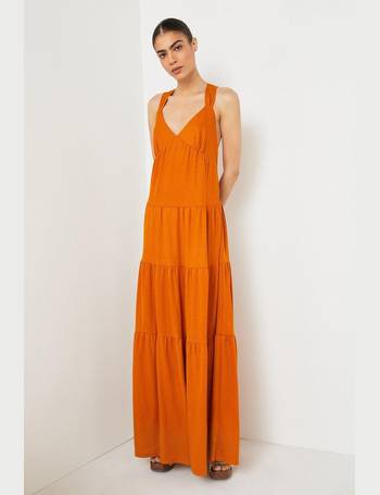 orange maxi dresses for women