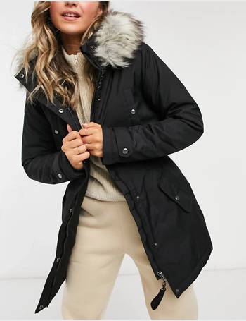 Olive Hooded Faux Fur-Lined Knee-Length Coat