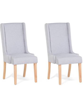 Beliani Set of 4 Rattan Chairs Light Wood Folding Dining Chairs Trentor