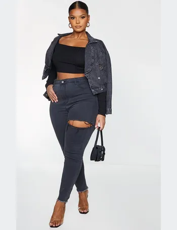 Shop PrettyLittleThing Women's Black Ripped Jeans up to 75% Off