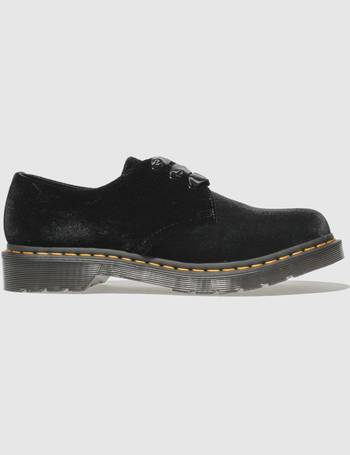 dr martens black 1461 pascal velvet flat shoes