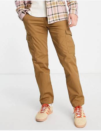 Selected Homme cotton blend ripstop trousers with cuff in khaki - KHAKI