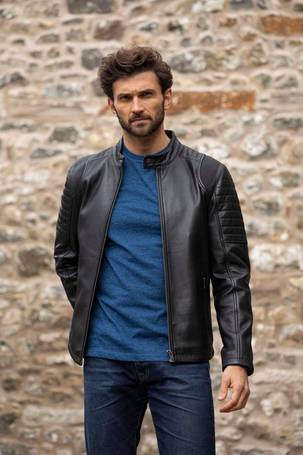 Mens leather outlet jackets at debenhams