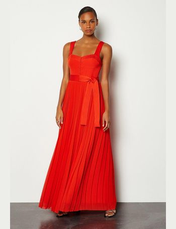 Karen millen red pleated 2024 dress