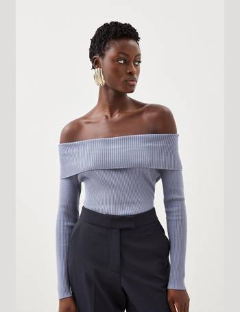 Premium Viscose Blend Body Contouring Knit Tube Top | Karen Millen