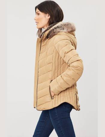 Winter Coats For Women Camel Faux Fur Collar Trim Black, 59% OFF