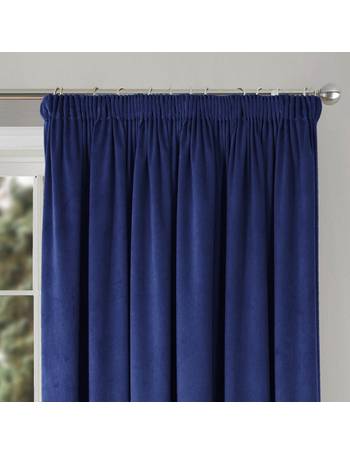 Montreal Pair of Velour Lined Pencil Pleat Curtains by Home