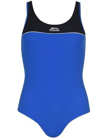 slazenger zip short sleeve swimsuit ladies