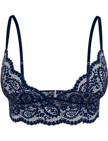 Tommy Hilfiger Uw0uw04256 Unlined Triangle Bralette Cotton in Blue