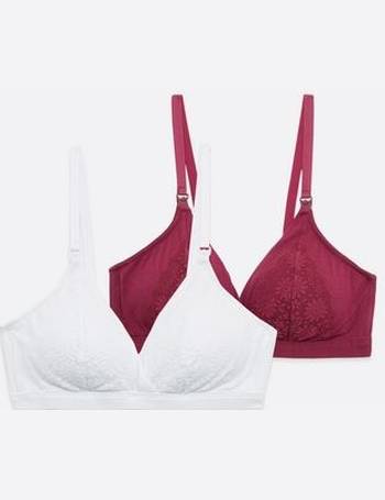 Maternity 2 Pack White and Grey Lace Nursing Bras