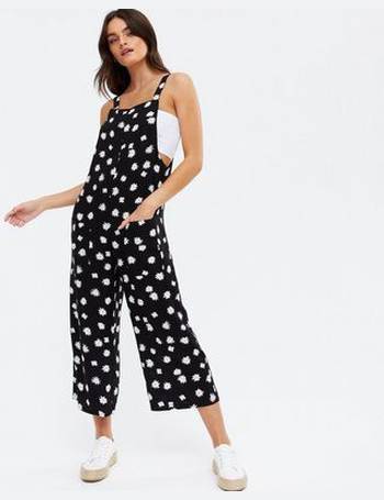 black daisy dungaree crop jumpsuit