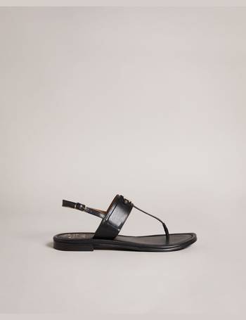 lerinna embossed croc effect flat sandals