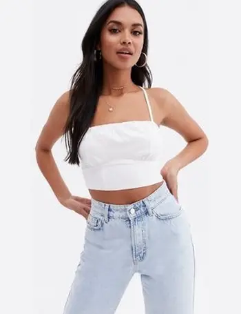White Broderie Hook and Eye Corset Crop Top