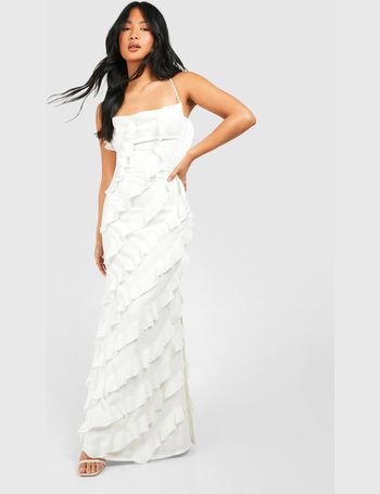 4th & Reckless Cut Out Contrast Lace Trim Satin Maxi Dress in