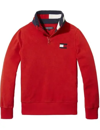 tommy hilfiger lambswool zip mock sweater