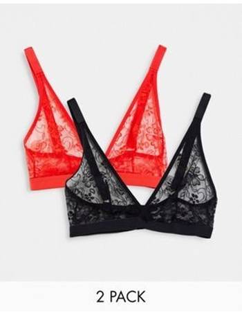 Tutti Rouge Fuller Bust 2 pack lace crop bralette in black and purple