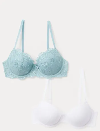 2 Pack Embroidered Lace Bras