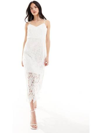 Heiress Beverly Hills premium lace drape corset mini dress in white