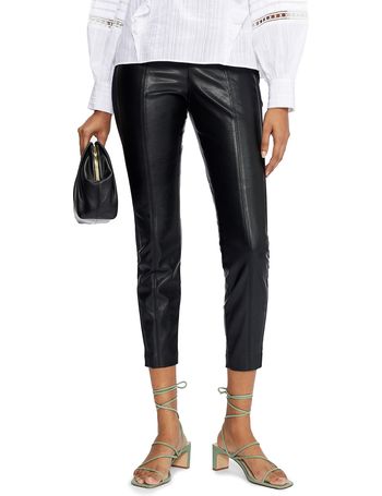 TED BAKER Kirrenn Stretch Leather Leggings in Black