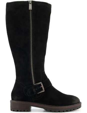 black leather knee high boots debenhams