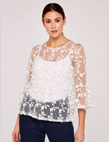 Scallop Lace Top  Apricot Clothing