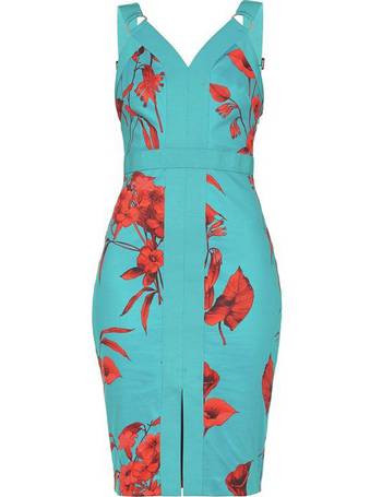 ted baker jordja fantasia panel bodycon dress