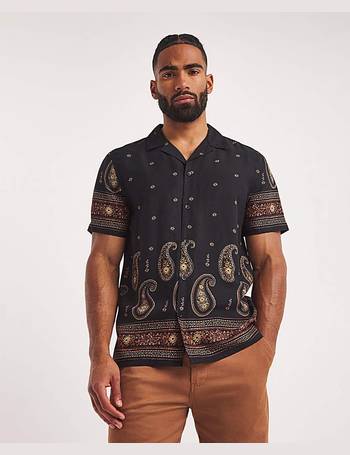 Long Sleeve Navy Paisley Print Shirt