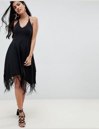 black tassel dress asos