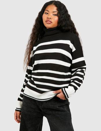 Boohoo Roll Neck Longline Jumper - Black