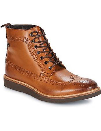 Base London Troop Tan Mens Mid Ankle Leather Hi Boots 