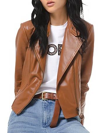 michael kors green leather jacket