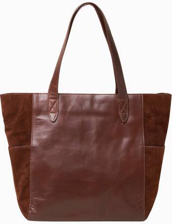 fat face large leather tote bag