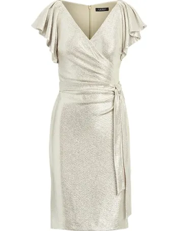 ralph lauren metallic surplice dress