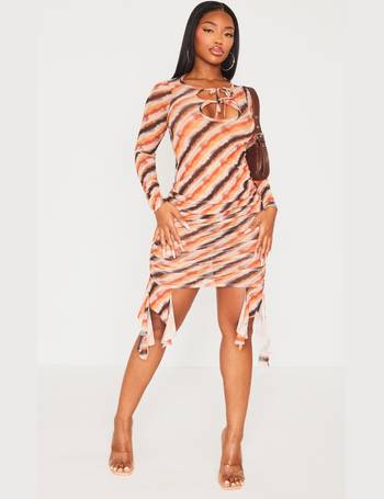 Shape Orange Contour Jersey Ruched Mini Skirt