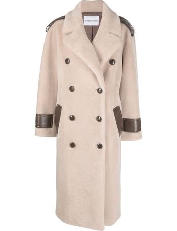 Tillie Faux Fur Trench Coat - Sand