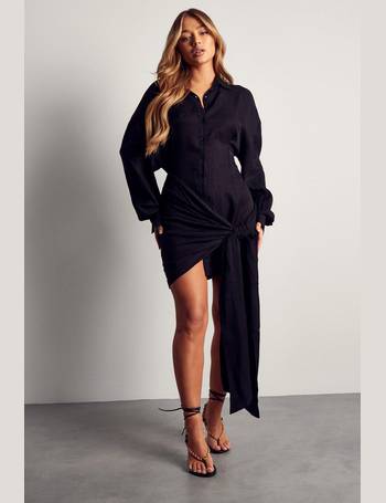 Premium Plisse Oversized Shirt Dress