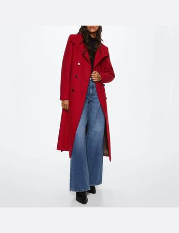 Mango red shop wool coat